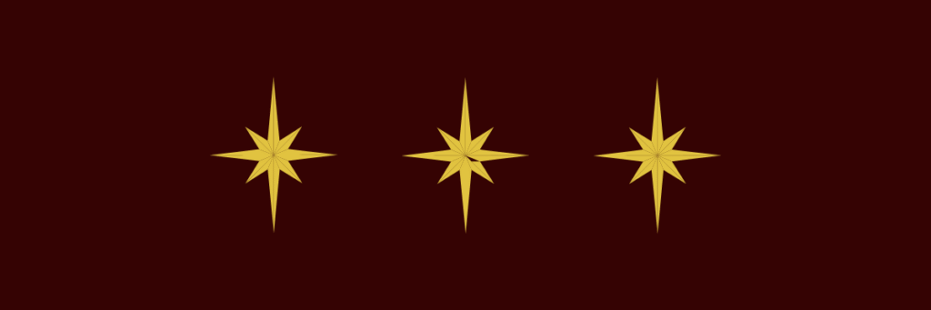 three stars to show end of paragraph